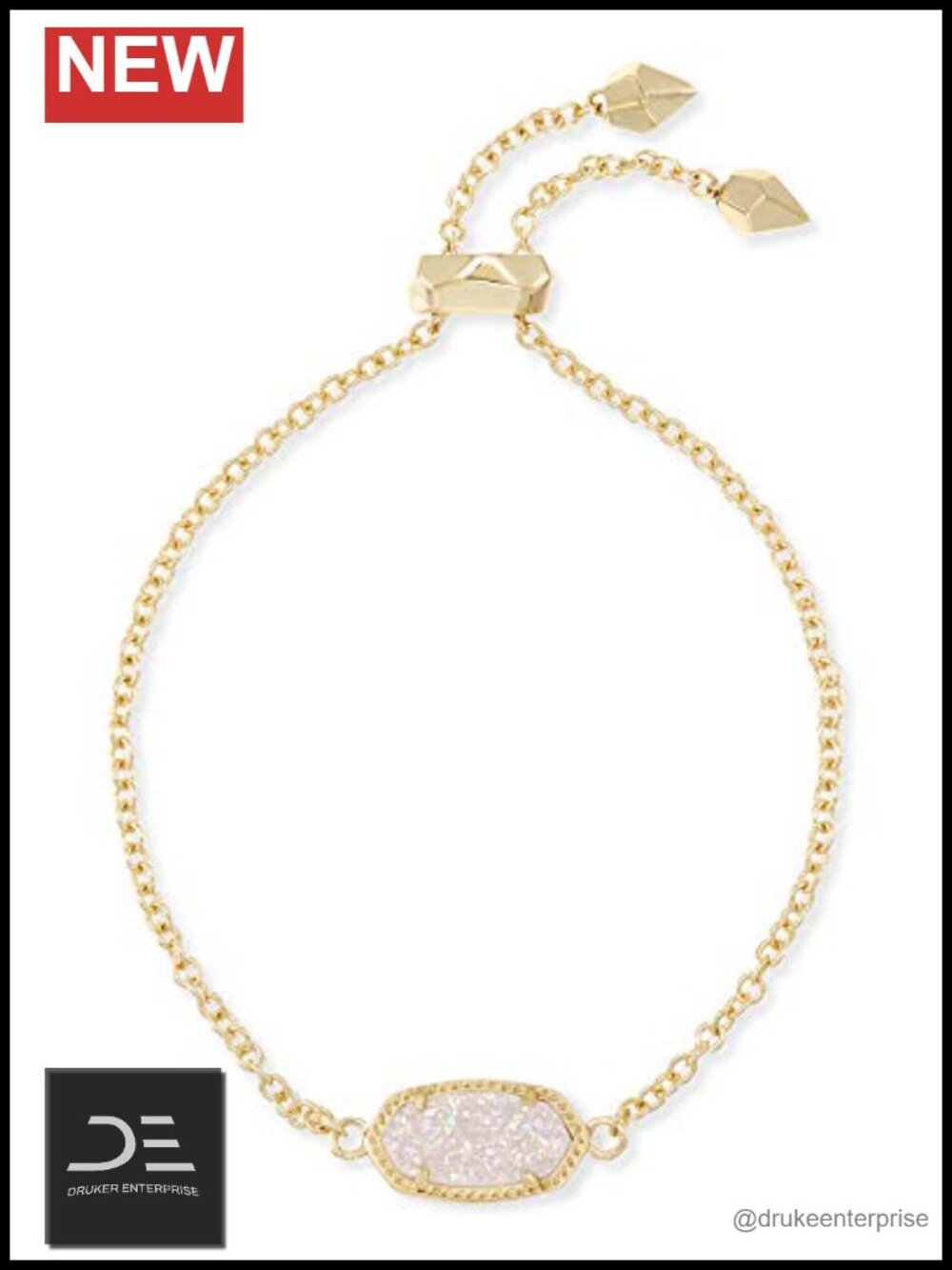Gold-Plated Crystal Bracelet Women's Adjustable Chain Link